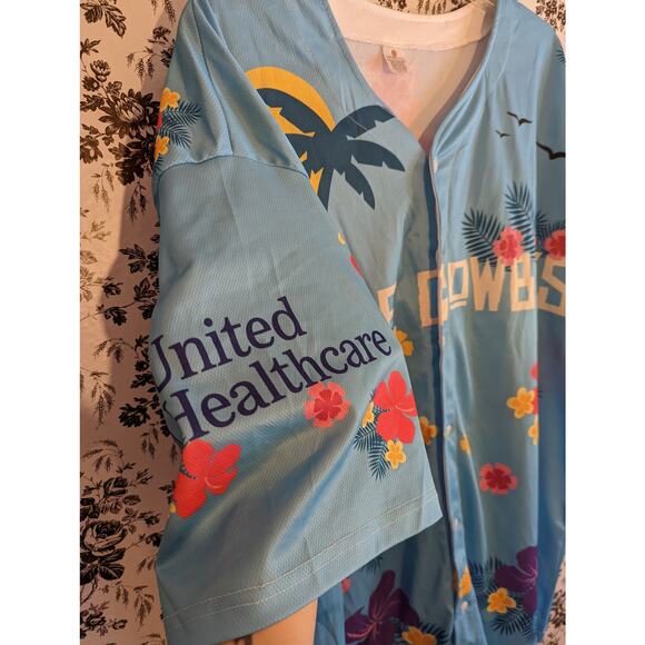 NWT Sugar Land Space Cowboys MILB Promo '22 Hawaiian Jersey Button Down Shirt XL - Picture 4 of 8